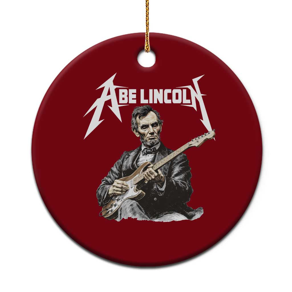 Abe Lincoln Playing Electric Guitar Rocker Ceramic Ornament
