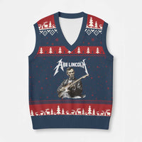 Abe Lincoln Playing Electric Guitar Rocker V-Neck Knit Sweater Vest