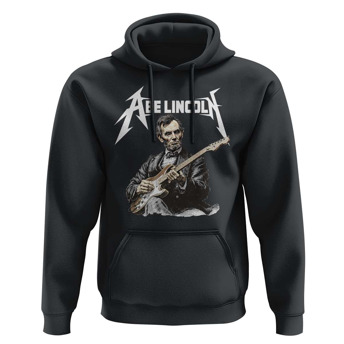 Abe Lincoln Playing Electric Guitar Rocker Hoodie
