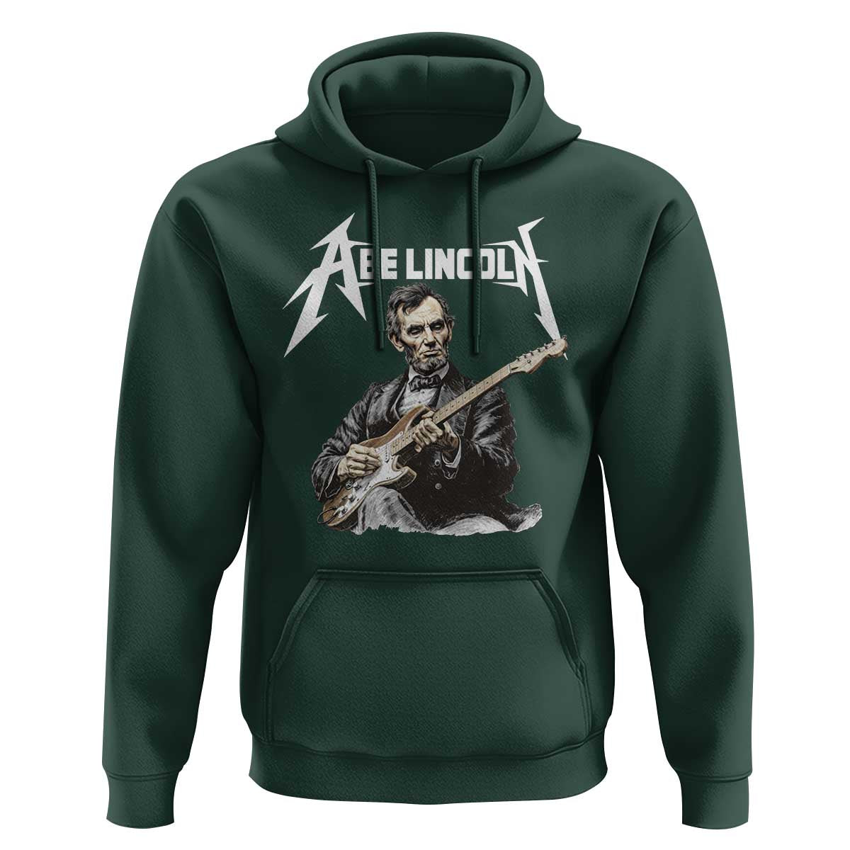 Abe Lincoln Playing Electric Guitar Rocker Hoodie