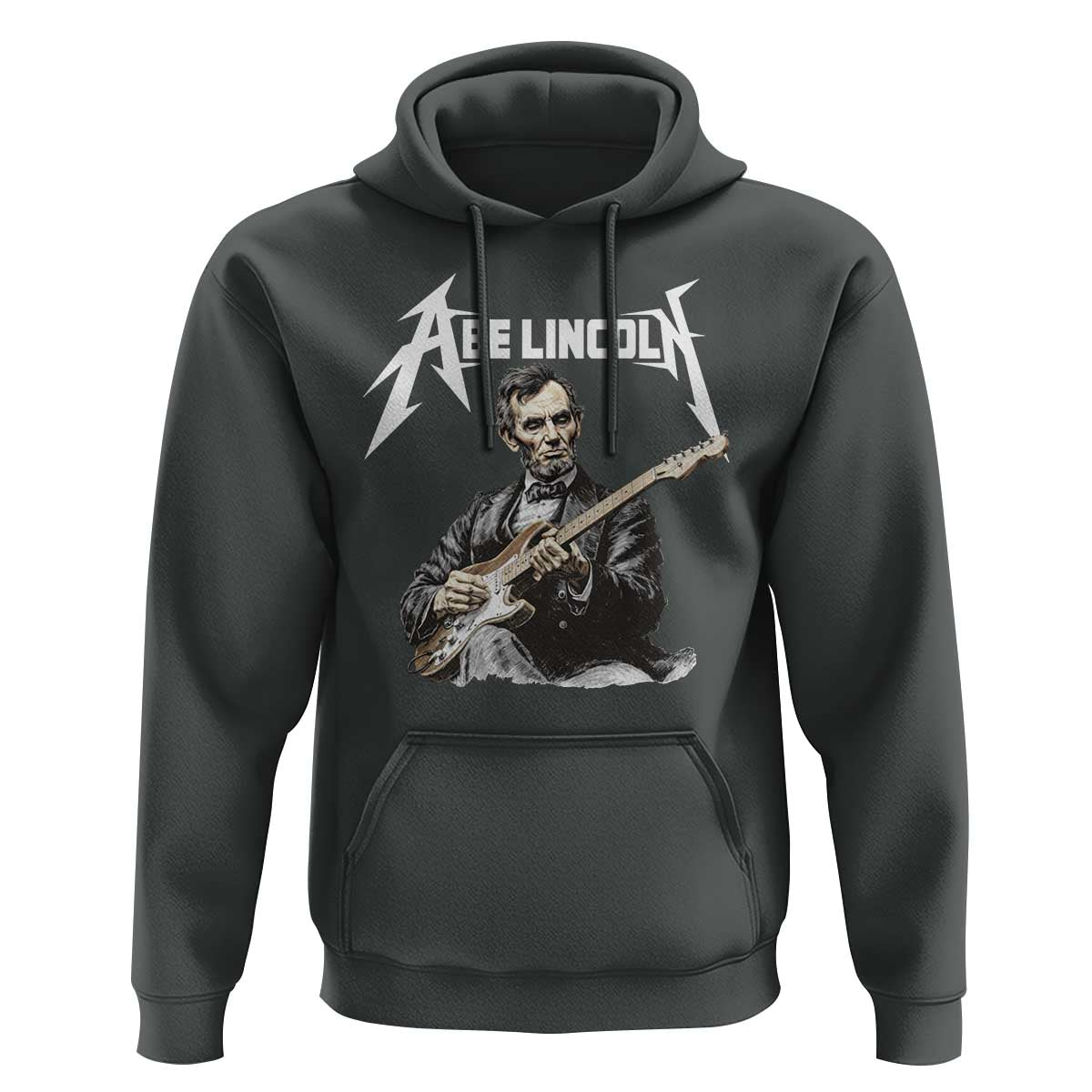 Abe Lincoln Playing Electric Guitar Rocker Hoodie