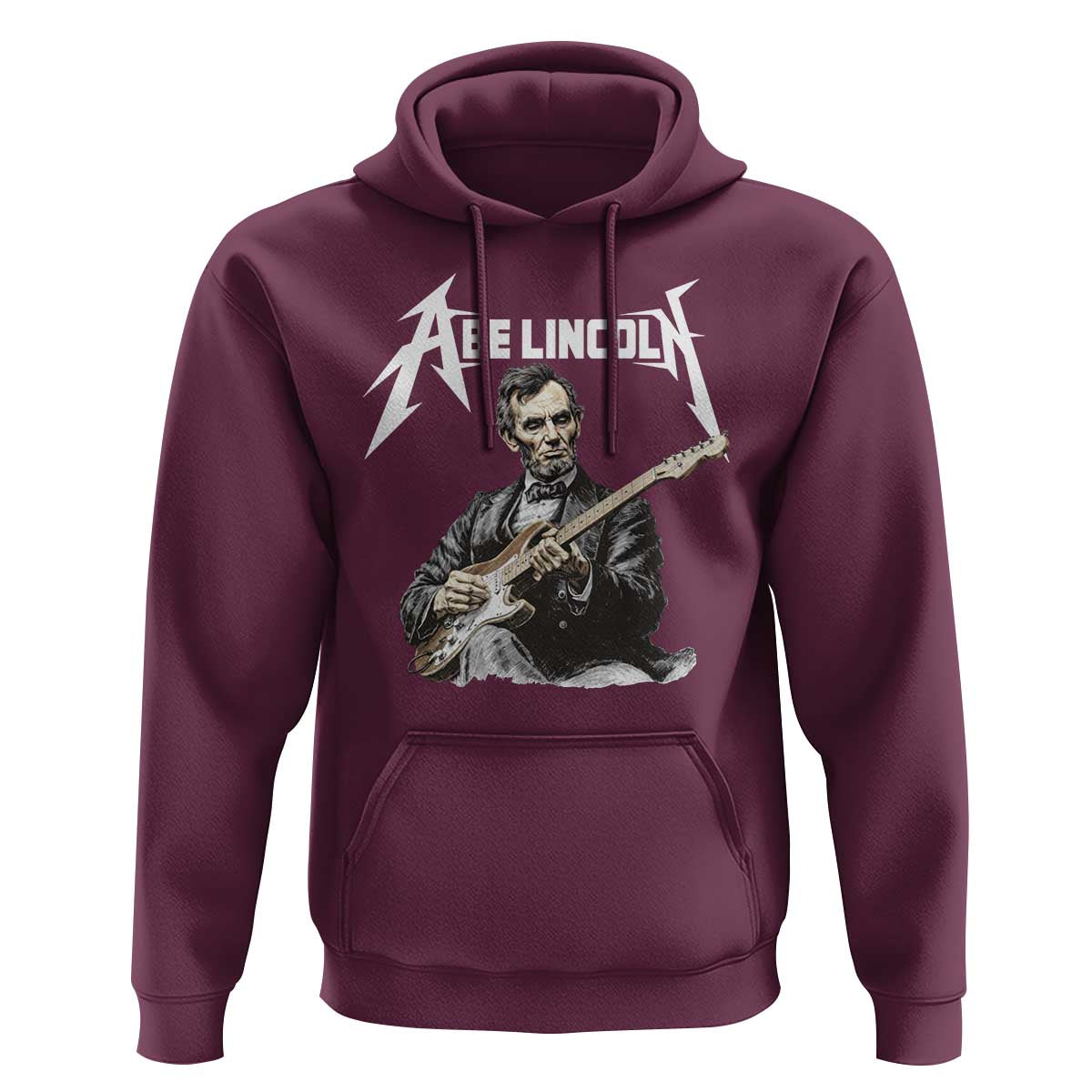 Abe Lincoln Playing Electric Guitar Rocker Hoodie