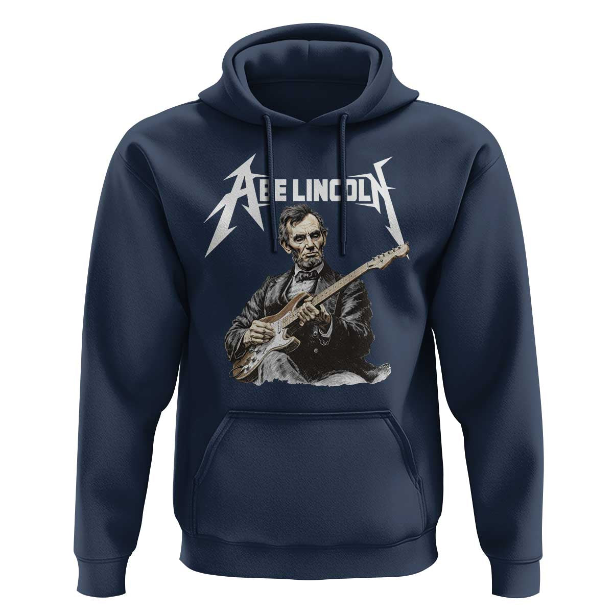 Abe Lincoln Playing Electric Guitar Rocker Hoodie