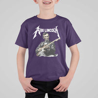 Abe Lincoln Playing Electric Guitar Rocker T Shirt For Kid