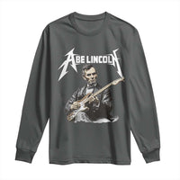 Abe Lincoln Playing Electric Guitar Rocker Long Sleeve Shirt