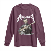 Abe Lincoln Playing Electric Guitar Rocker Long Sleeve Shirt