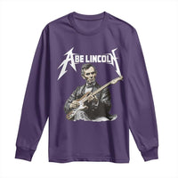Abe Lincoln Playing Electric Guitar Rocker Long Sleeve Shirt