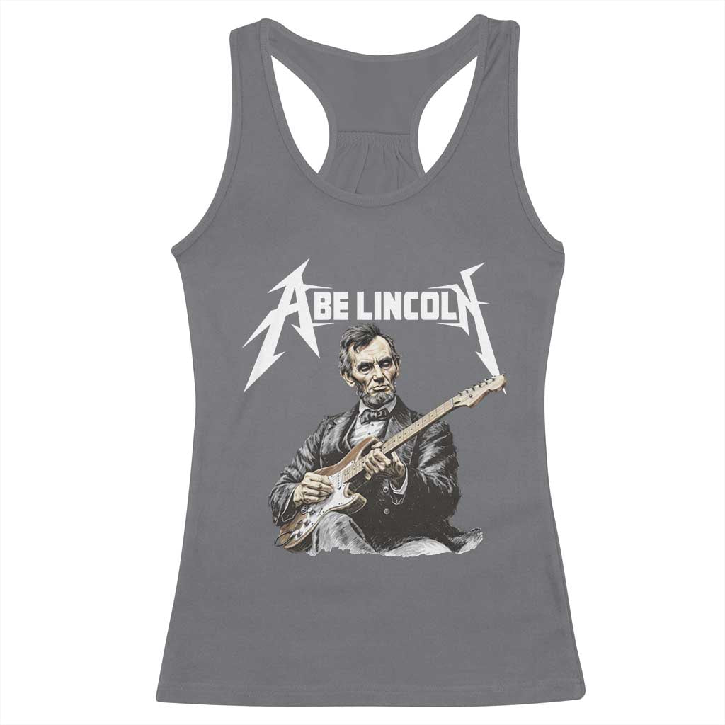 Abe Lincoln Playing Electric Guitar Rocker Racerback Tank Top
