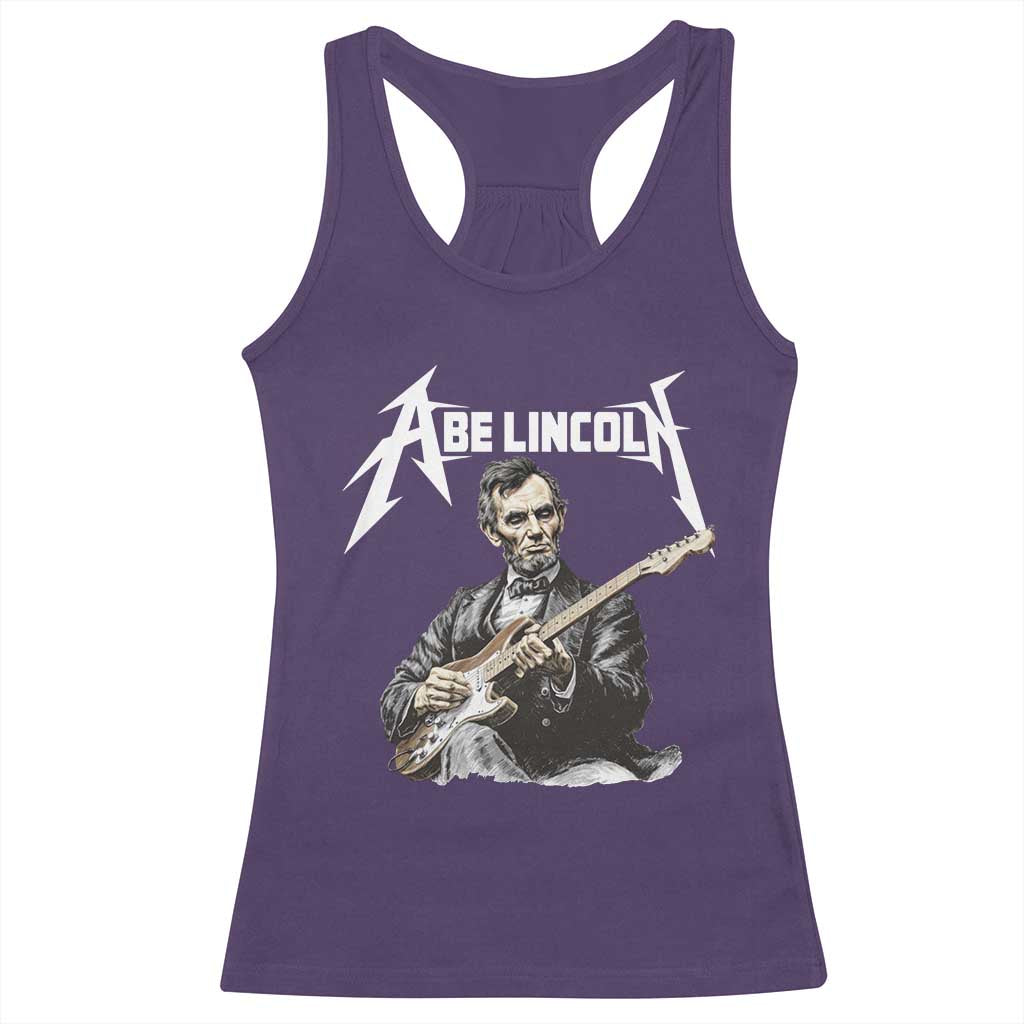 Abe Lincoln Playing Electric Guitar Rocker Racerback Tank Top