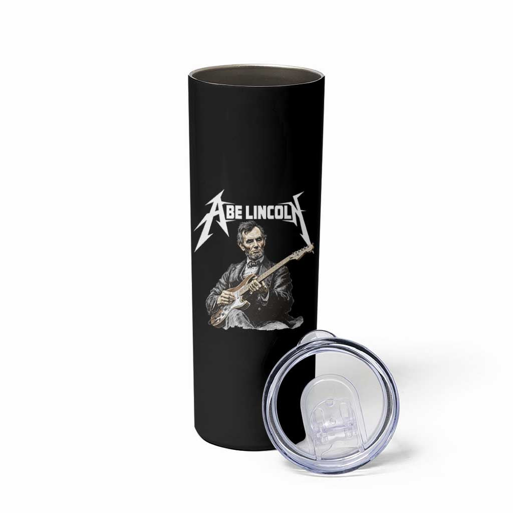 Abe Lincoln Playing Electric Guitar Rocker Skinny Tumbler
