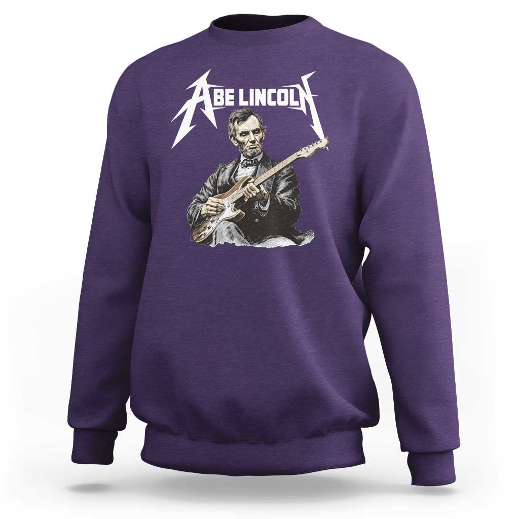 Abe Lincoln Playing Electric Guitar Rocker Sweatshirt