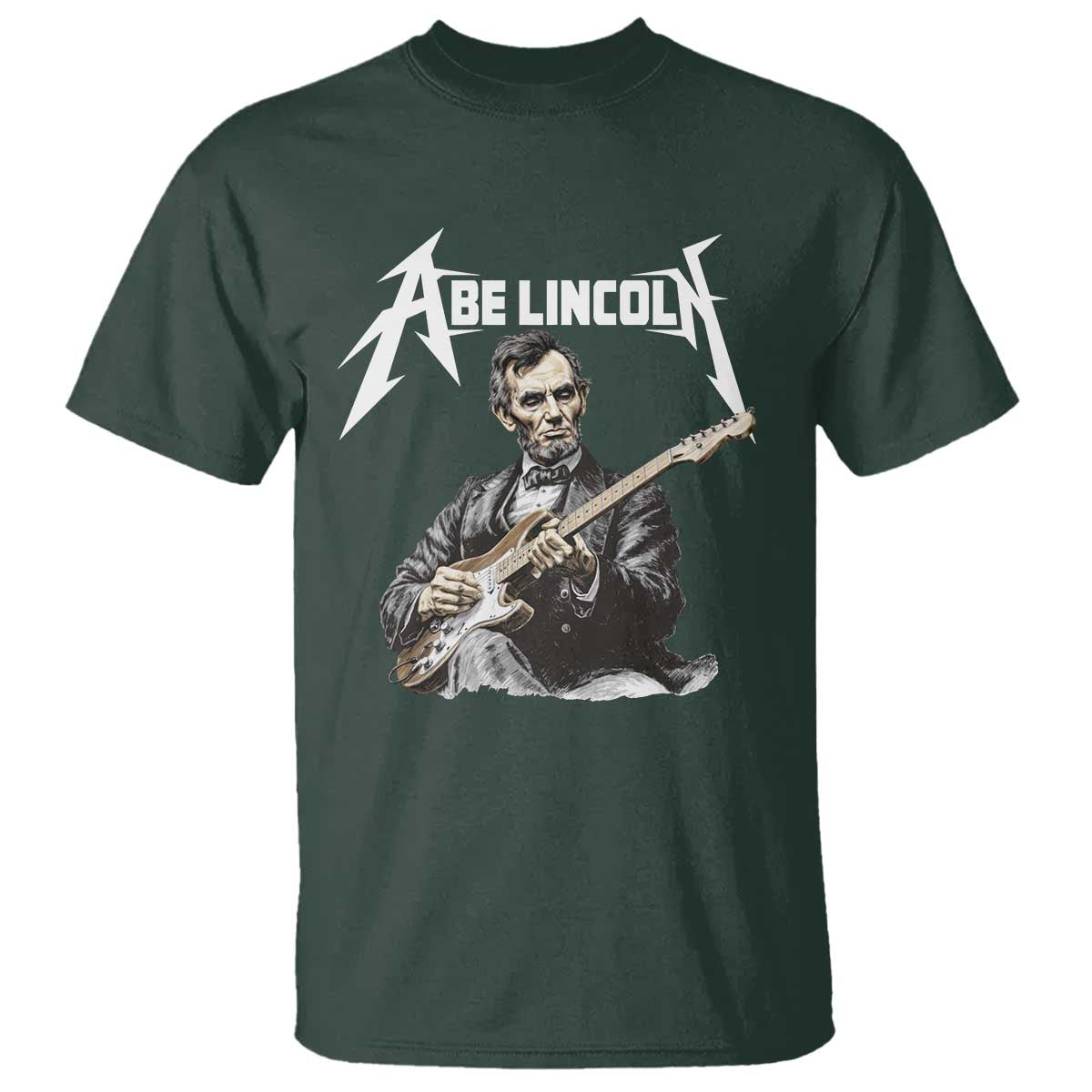 Abe Lincoln Playing Electric Guitar Rocker T Shirt