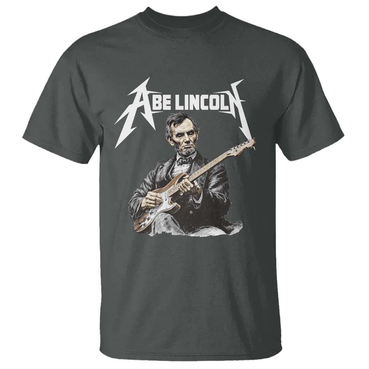 Abe Lincoln Playing Electric Guitar Rocker T Shirt