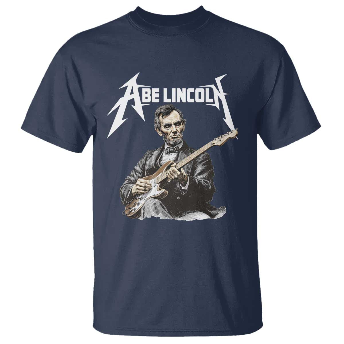 Abe Lincoln Playing Electric Guitar Rocker T Shirt