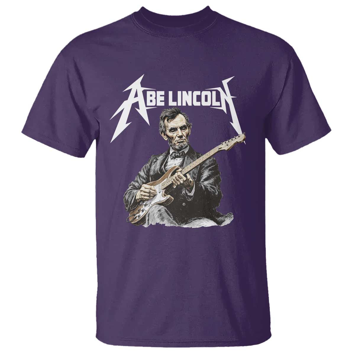 Abe Lincoln Playing Electric Guitar Rocker T Shirt