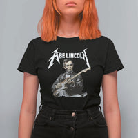 Abe Lincoln Playing Electric Guitar Rocker T Shirt For Women