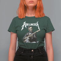 Abe Lincoln Playing Electric Guitar Rocker T Shirt For Women