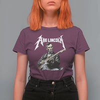 Abe Lincoln Playing Electric Guitar Rocker T Shirt For Women