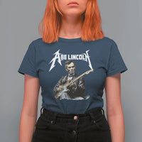 Abe Lincoln Playing Electric Guitar Rocker T Shirt For Women