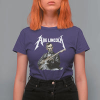 Abe Lincoln Playing Electric Guitar Rocker T Shirt For Women
