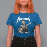 Abe Lincoln Playing Electric Guitar Rocker T Shirt For Women