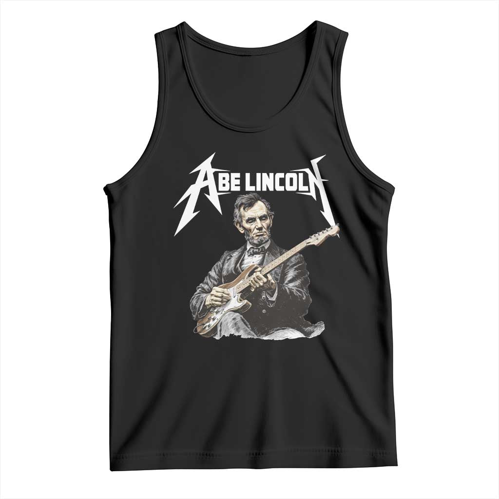 Abe Lincoln Playing Electric Guitar Rocker Tank Top