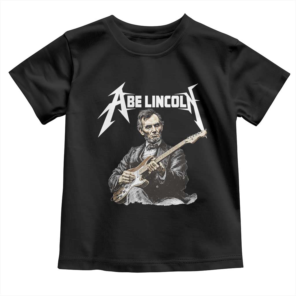 Abe Lincoln Playing Electric Guitar Rocker Toddler T Shirt