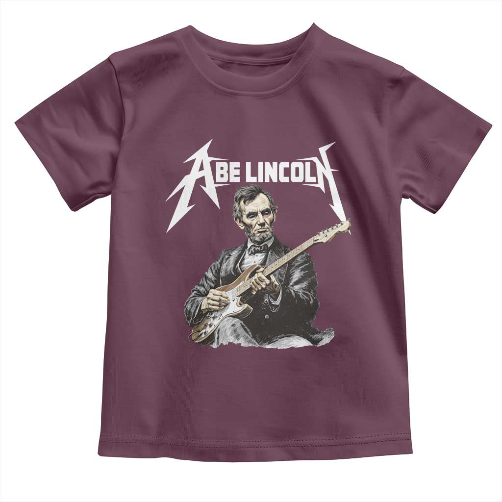 Abe Lincoln Playing Electric Guitar Rocker Toddler T Shirt