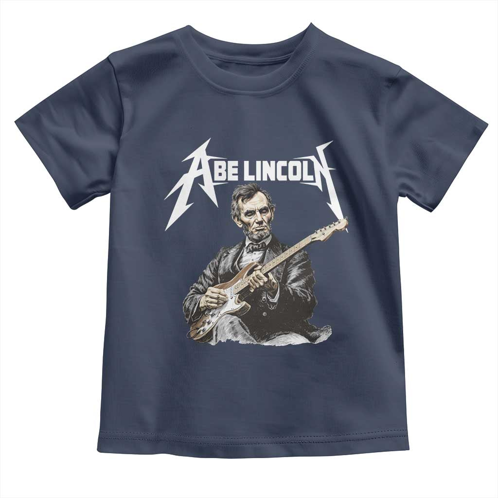 Abe Lincoln Playing Electric Guitar Rocker Toddler T Shirt