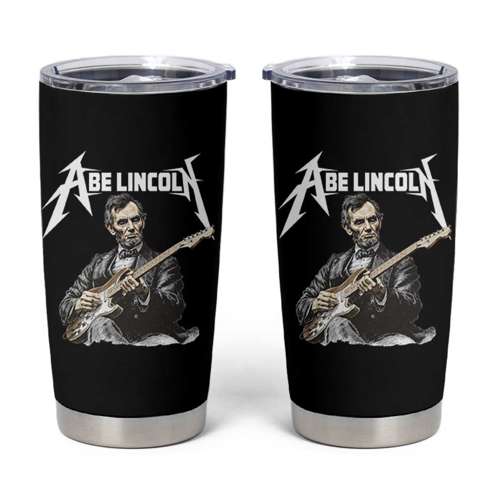 Abe Lincoln Playing Electric Guitar Rocker Tumbler Cup