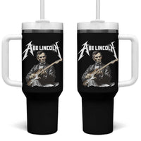 Abe Lincoln Playing Electric Guitar Rocker Tumbler With Handle