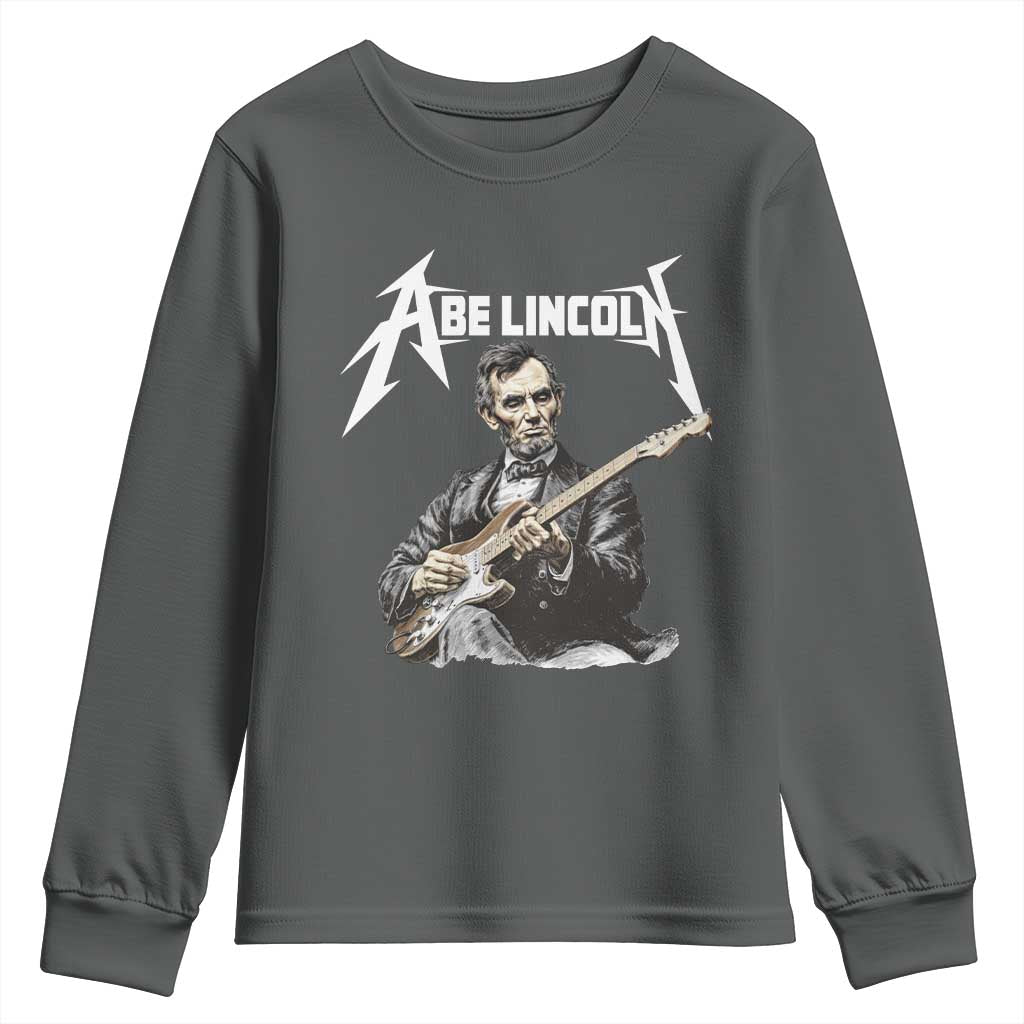 Abe Lincoln Playing Electric Guitar Rocker Youth Sweatshirt