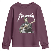 Abe Lincoln Playing Electric Guitar Rocker Youth Sweatshirt