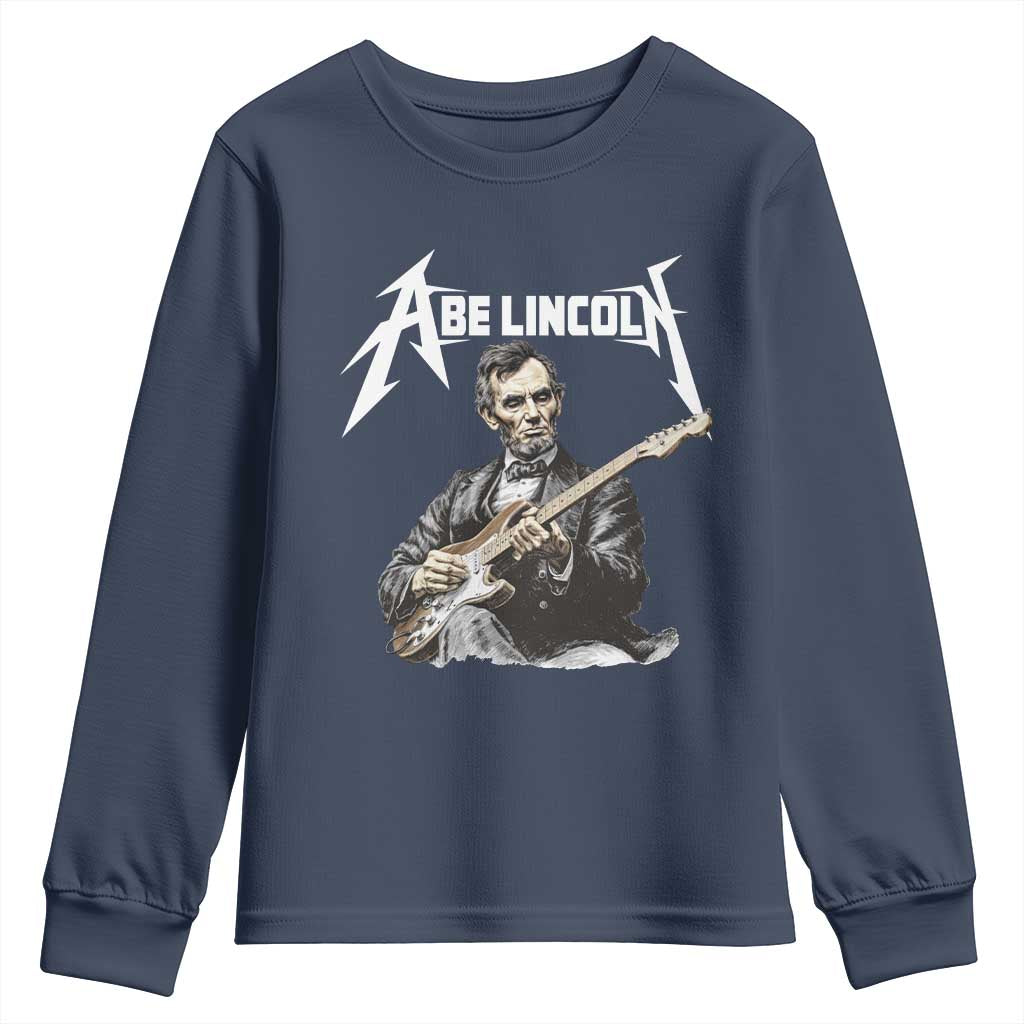Abe Lincoln Playing Electric Guitar Rocker Youth Sweatshirt