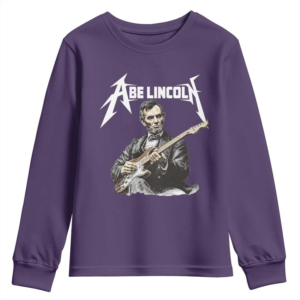 Abe Lincoln Playing Electric Guitar Rocker Youth Sweatshirt