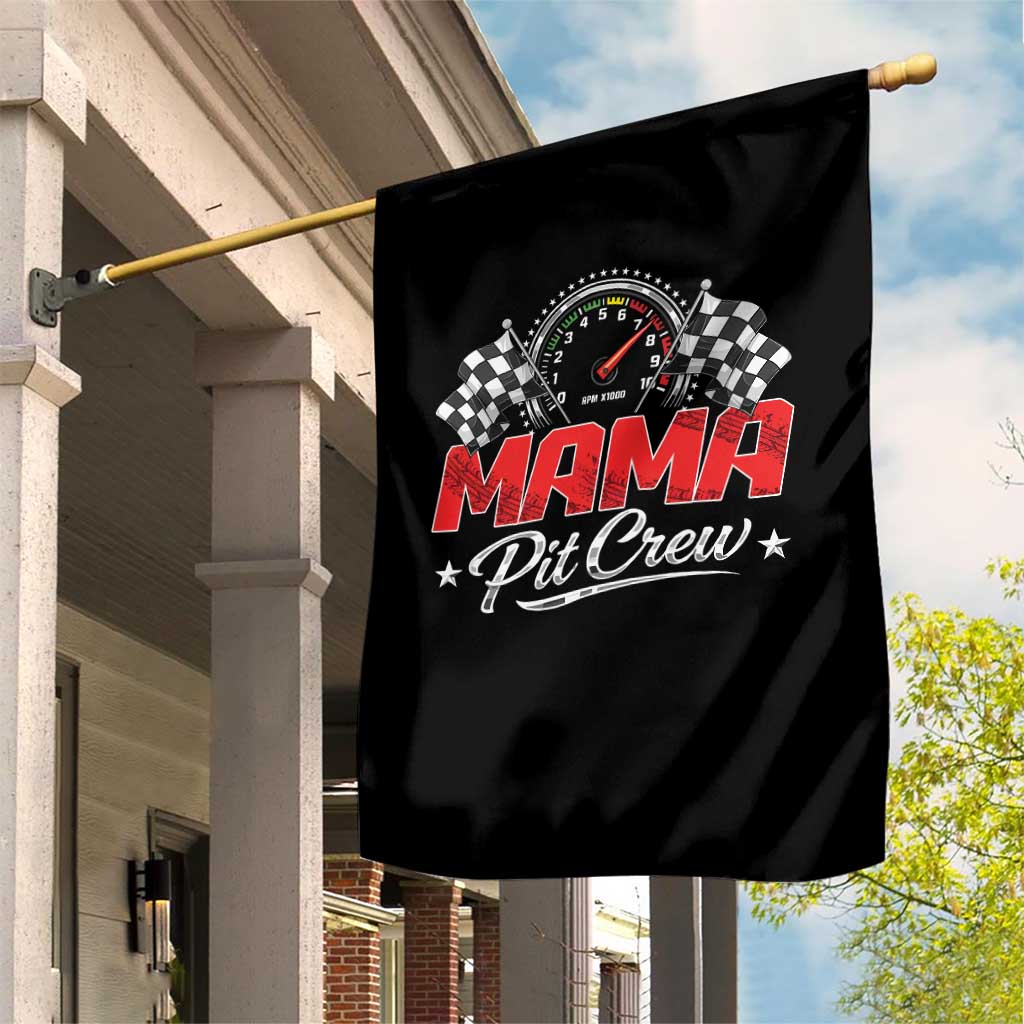 Mama Pit Crew Garden Flag Racing Family Matching Mothers Day