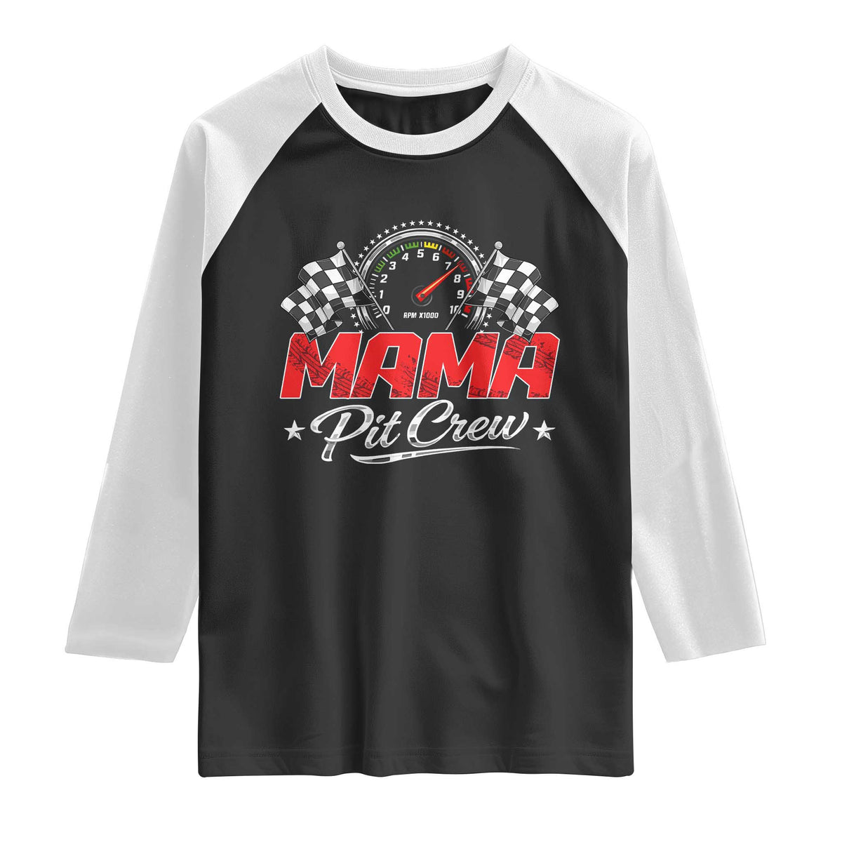 Mama Pit Crew Raglan Shirt Racing Family Matching Mothers Day