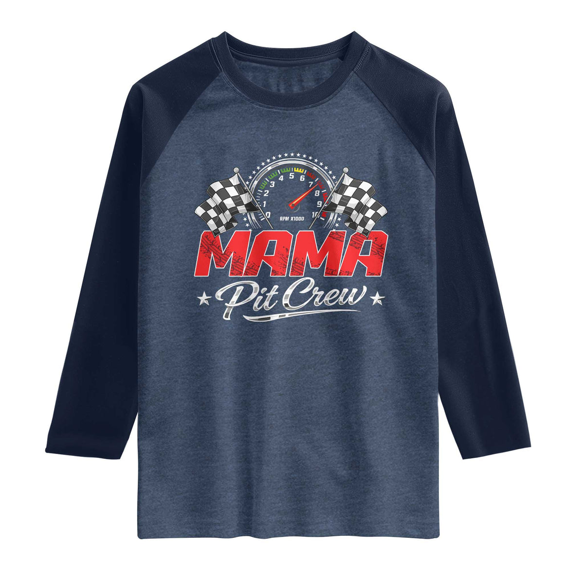 Mama Pit Crew Raglan Shirt Racing Family Matching Mothers Day
