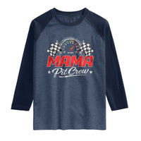 Mama Pit Crew Raglan Shirt Racing Family Matching Mothers Day