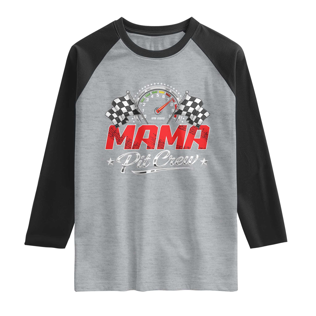 Mama Pit Crew Raglan Shirt Racing Family Matching Mothers Day