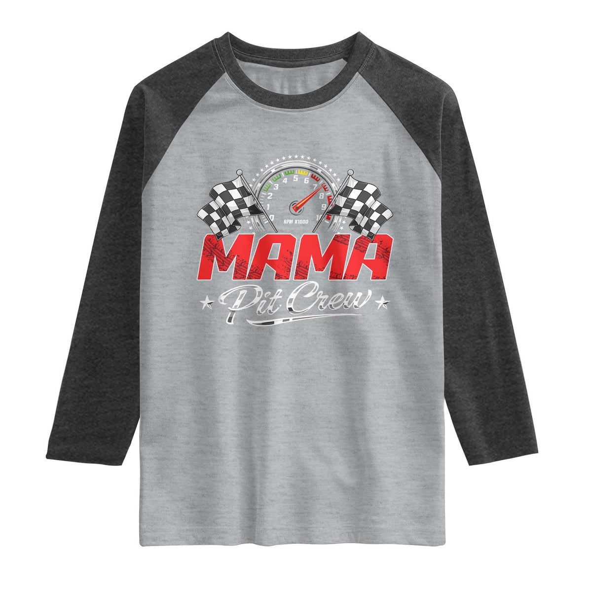 Mama Pit Crew Raglan Shirt Racing Family Matching Mothers Day
