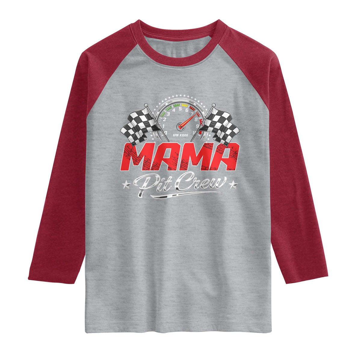 Mama Pit Crew Raglan Shirt Racing Family Matching Mothers Day