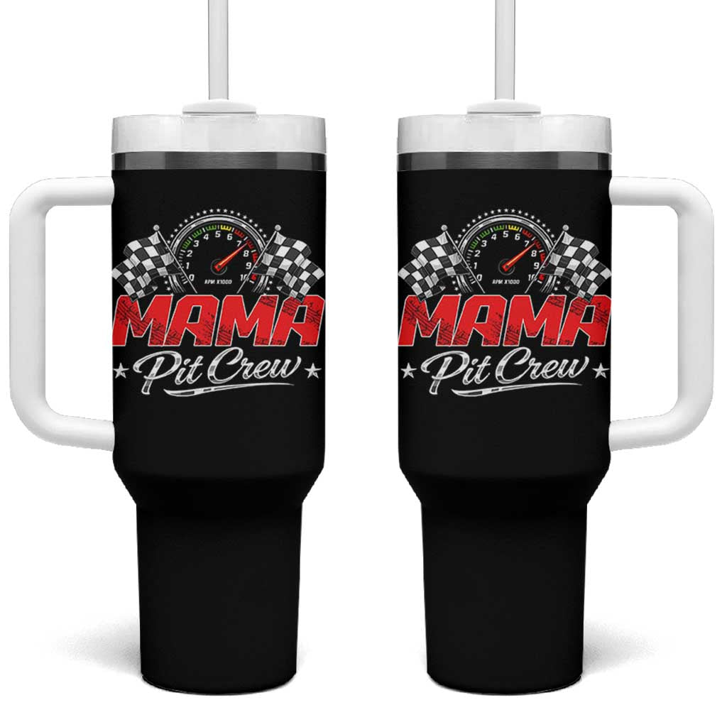 Mama Pit Crew Tumbler With Handle Racing Family Matching Mothers Day