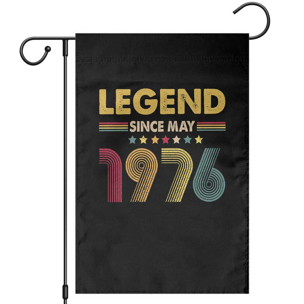 May 50th Birthday Garden Flag Legends Since May 1976 Retro Bday
