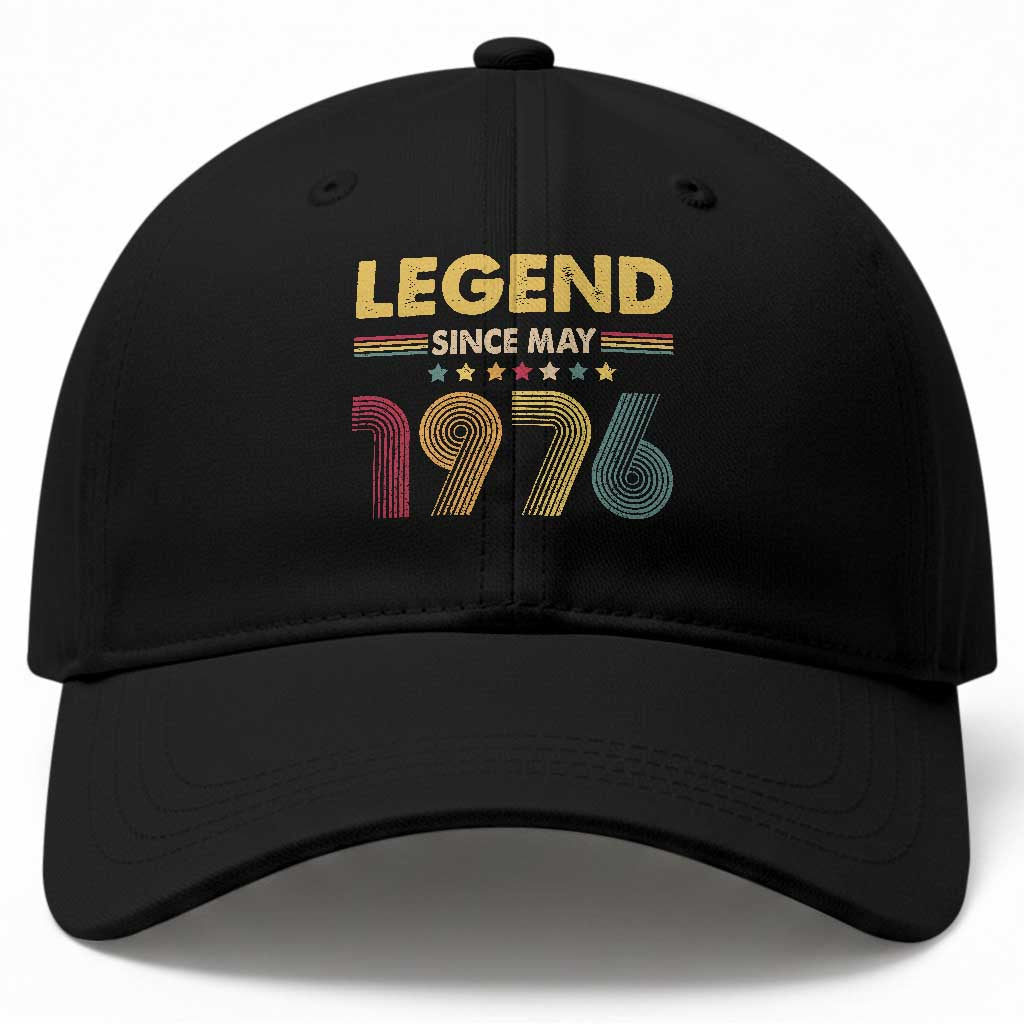 May 50th Birthday Baseball Cap Legends Since May 1976 Retro Bday
