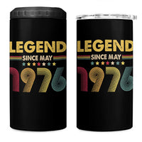 May 50th Birthday 4 in 1 Can Cooler Tumbler Legends Since May 1976 Retro Bday