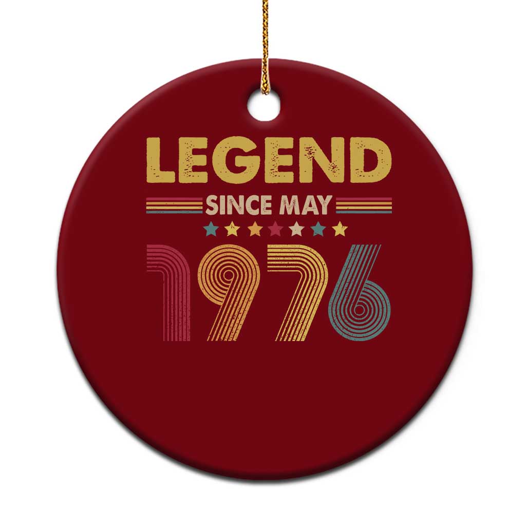 May 50th Birthday Ceramic Ornament Legends Since May 1976 Retro Bday