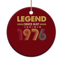 May 50th Birthday Ceramic Ornament Legends Since May 1976 Retro Bday