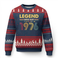 May 50th Birthday Ugly Christmas Sweater Legends Since May 1976 Retro Bday