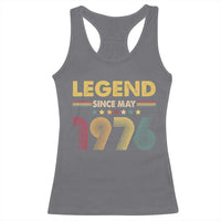 May 50th Birthday Racerback Tank Top Legends Since May 1976 Retro Bday